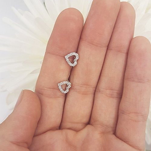 Pendientes de moda forma de corazón 0.25K 10k Oro Diamante