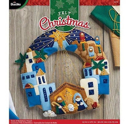 Corona De Apliques De Fieltro Ciudad De Belén