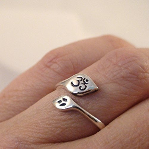 Anillo de plata ajustable con flor de loto