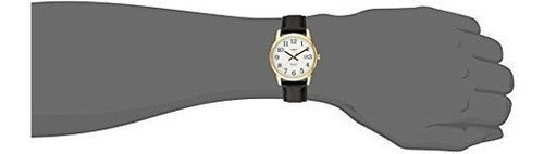 Reloj Timex T2h291 Easy Reader, Correa De Piel Negra Para