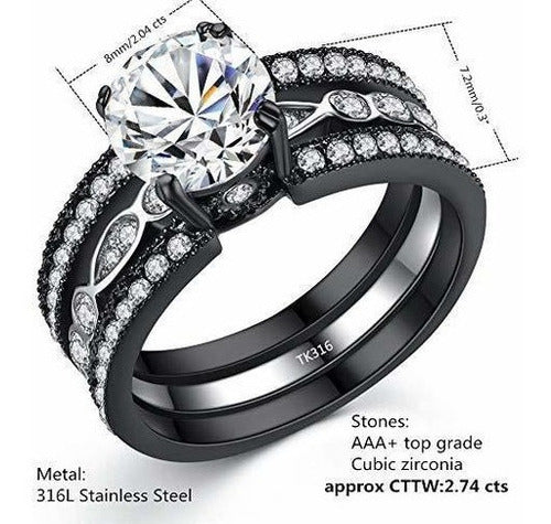 Mabella Cz Conjuntos De Anillos De Compromiso De Alianzas