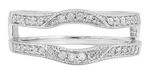 anillo de 14k Oro Blanco Diamante Redondo