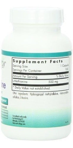 L-metionina 500 Mg 100 Cápsulas