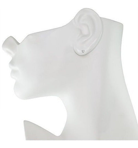 Aretes De Plata Esterlina Con Corazón