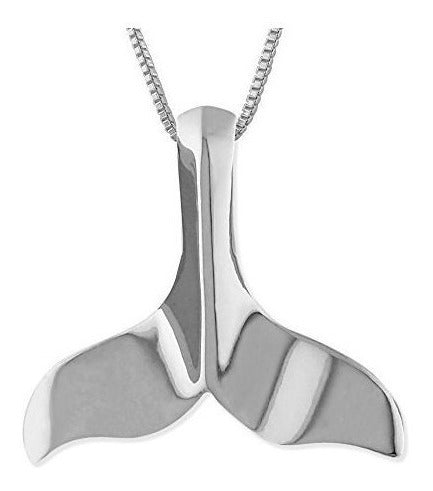 Collar De Cola De Ballena Llanura De Plata Esterlina, 18