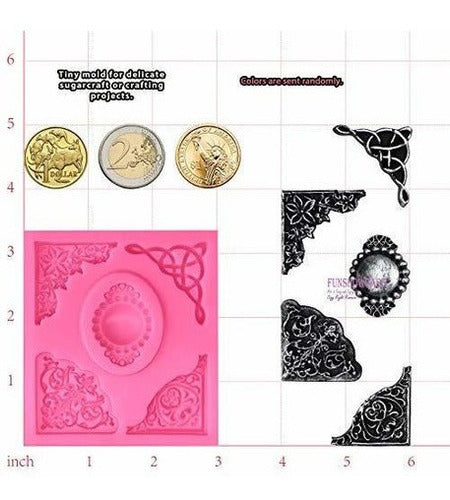 Funshowcase Cameo With Curlicues Scroll Fondant Molde