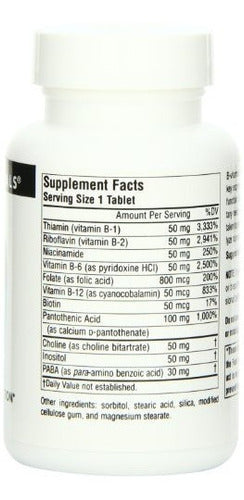 Vitamina B-50 50mg 100 tabletas