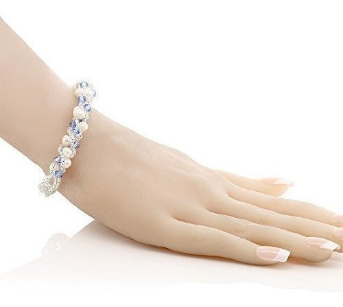 Perla De Agua Dulce Cultivada Blanca De 17 Pulgadas Y Collar