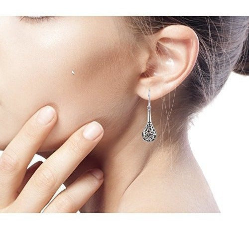 Pendientes Largos De Plata De Ley, Forest Fern