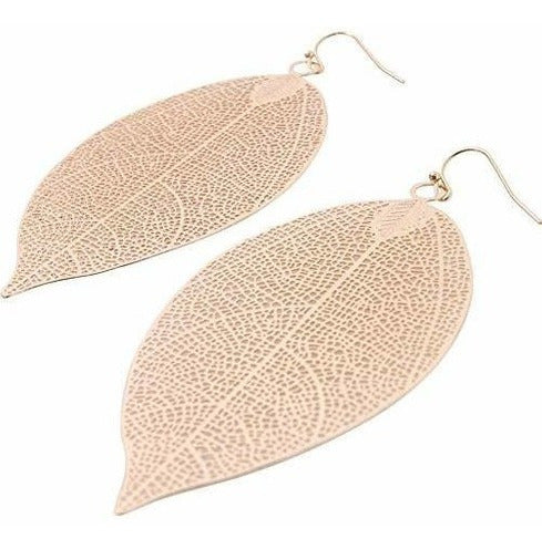 Pendientes De Hoja De Filigrana Elegantes Y Humildes: