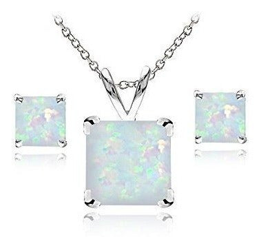 Aretes De Perlas De Ópalo Blanco