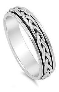 Anillo De Boda Y Anillo De Compromiso De Plata Esterlina