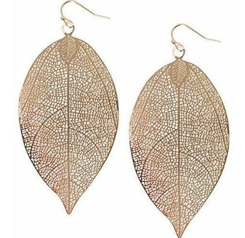 Pendientes De Hoja De Filigrana Elegantes Y Humildes:
