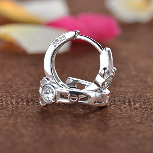 Pendientes Infinite U Huggie Aretes Pequeños De Plata De Ley