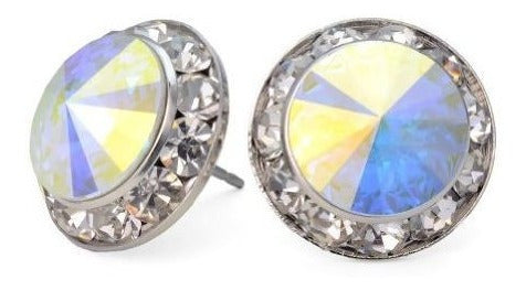 Pammyj Aurora Borealis 15mm Pendientes De Cristal