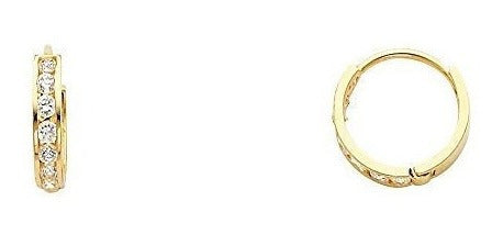 Pendientes de aro 14k oro amarillo 2 mm de espesor