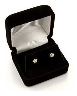 Pendientes De Bola De Oro Blanco De 5 K De 14 K Con Tornillo