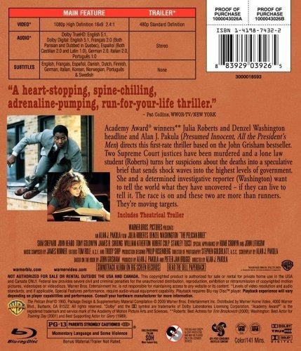 The Pelican Brief blu-ray