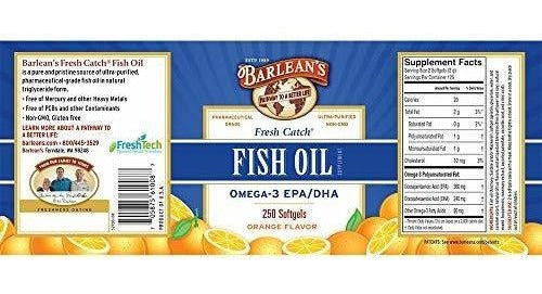 Aceite De Pescado Fresco De Barlean Omega-3 1000 Mg De Epa