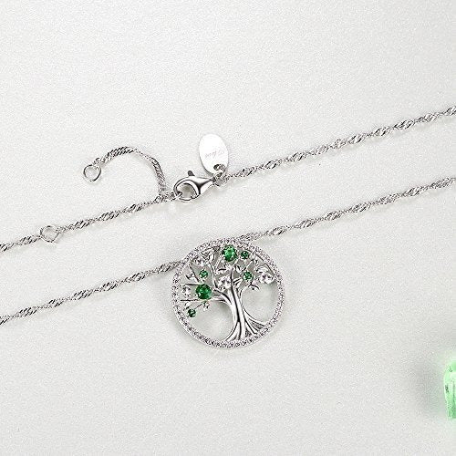 El Árbol De La Vida Amor Creado Collar De Halo Esmeralda