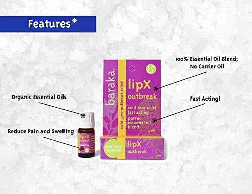 Alivio Para El Herpes Labial Baraka Lipx paquete De 1