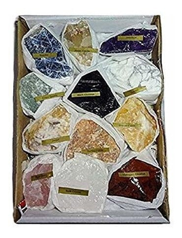 Juego de 12 gemas de cristal curativo de primera calidad