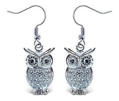 Juego De Collar Y Aretes De Búho Brillante Desconcertado