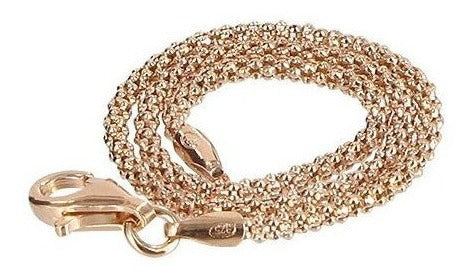 Gem Avenue 14k Rose Gold Sobre 925 Silver Vermeil 1.6mm