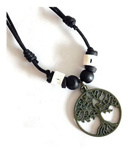 Celtic Tree Of Life Colgante De Collar De Madera Con Cuentas