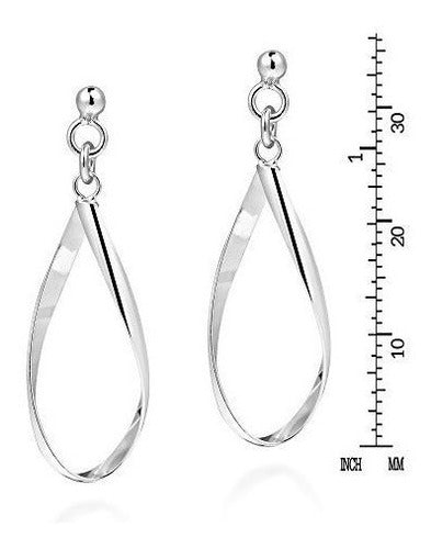 Pendientes Colgantes Hechos A Mano Con Lágrima Abierta .925