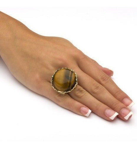 Anillo De Almohada Con Ojo De Tigre