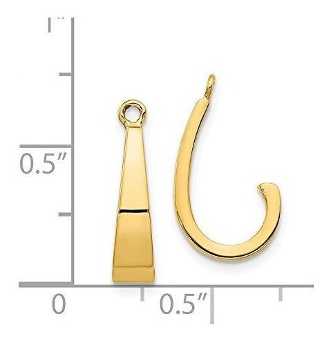 Roy Rose Jewelry 14k Oro Amarillo Pulido J-hoop Pendiente