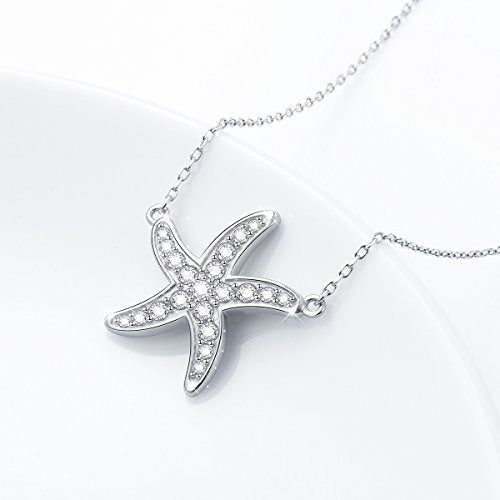 Athenaa S925 Collar De Estrella De Mar Colgante De Estrella