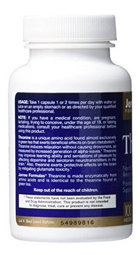 Jarrow Formulas Theanine Promueve La Relajación, 100 Mg, 60