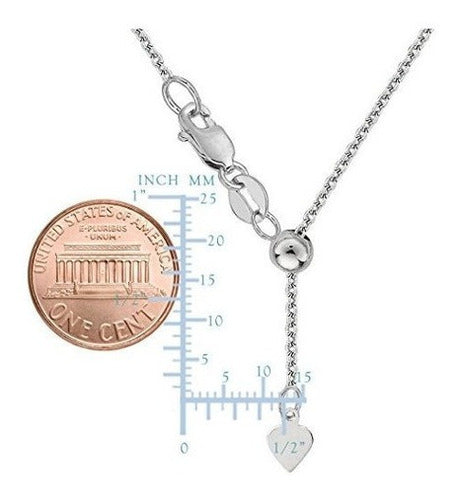 Collar de cadena de eslabones de oro blanco de 10 K