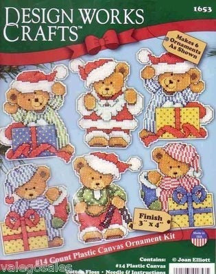 Kit de Obras de Diseño De Punto De Cruz Contado 6 Adornos