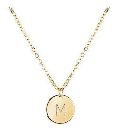 Collar Inicial De Oro De Disco