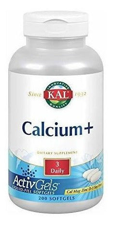 Tabletas Kal Calcium Plus 1000 mg 200 unidades