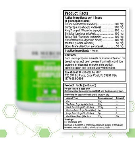 Complejo De Hongos Orgánicos Para Mascotas 2.1 onzas 60 g