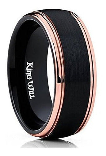 8mm Anillo De Carburo Negro 18k