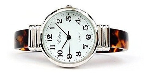 Reloj De Pulsera Con Brazalete De Plata Y Acrílico