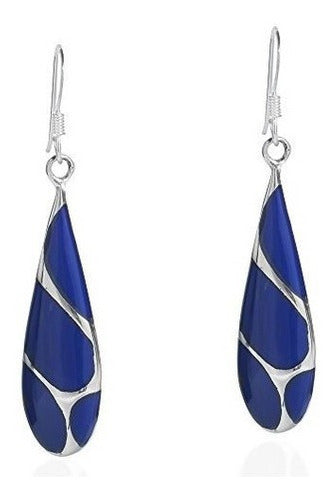 Pendientes Colgantes De Plata Esterlina Con Lapislázuli