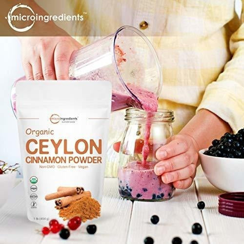 Suplemento canela orgánico de Ceilán, 1 libra (454 gramos)
