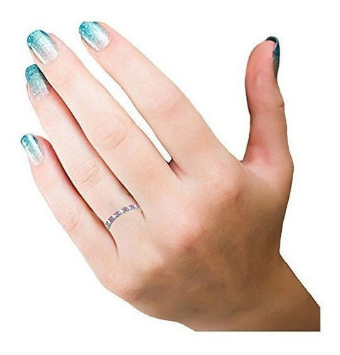 Sortija De Boda De Oro Blanco De 14 Quilates (14k)