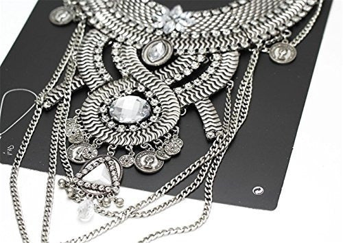 Lanue Mujeres Tribal Étnico Boho Beads Coin Borlas Collares