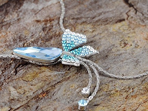 Collar con Mariposa Azul de Zafiro + pendientes