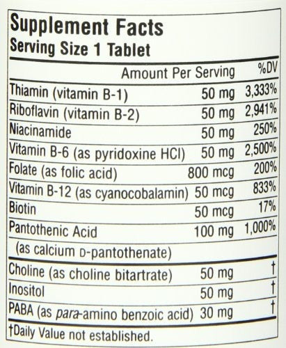 Vitamina B-50 50mg 100 tabletas