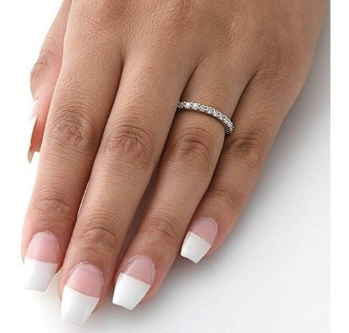 Anillo De Bodas De La Eternidad Del Diamante 14k Oro