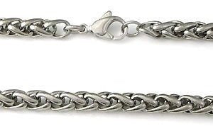 Collar De Enlace De Cadena De Trigo De Titanio 7mm 24