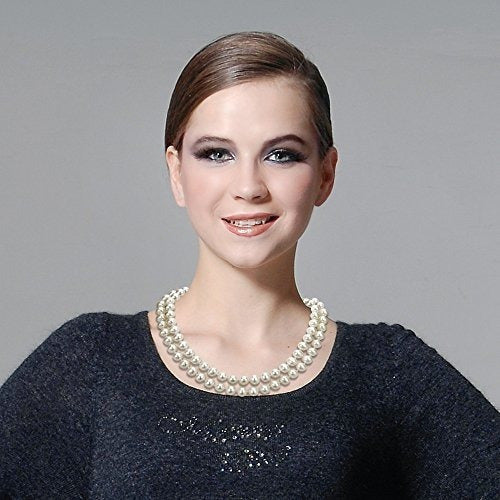 Collar De Perlas de agua dulce y Plata Esterlina De 17